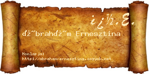 Ábrahám Ernesztina névjegykártya